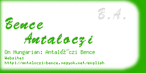 bence antaloczi business card